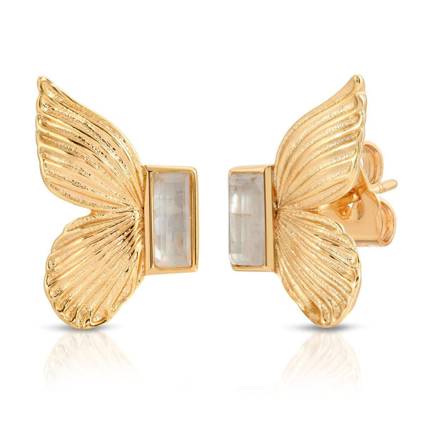 Gem Butterfly Studs - Mother of Pearl