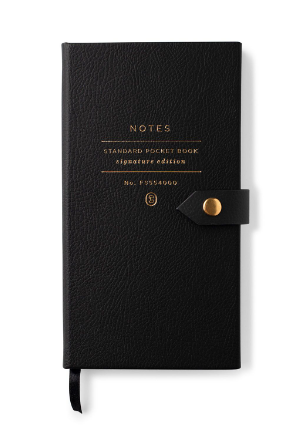 Black Faux Leather Pocket Notebook