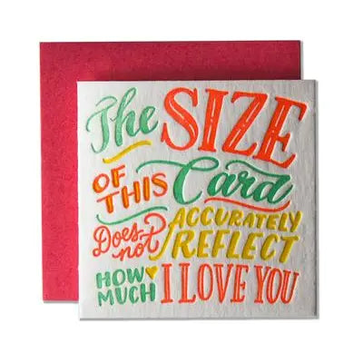 Size of this Card, I love You Tiny Card