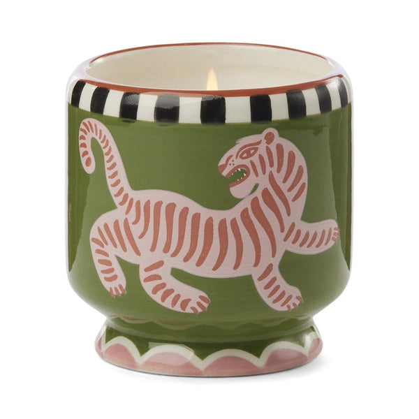 Adopo Tiger Ceramic Candle -  Black Cedar & Fig