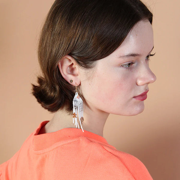 Klee Beaded Earring - White