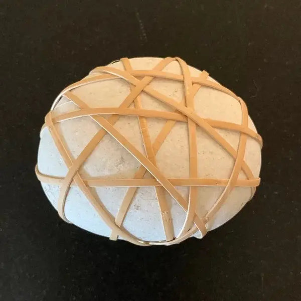 Random Wrapped Rock - Large / White with Natural Cane