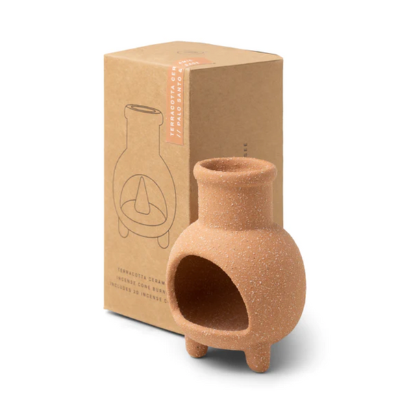Ceramic Chiminea Incense Cone Holder - 20 Count - Terracotta