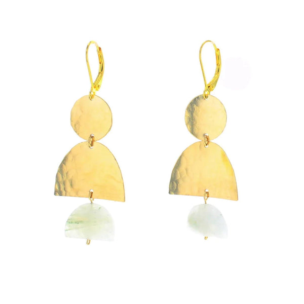 Gold Tunisia Earrings - Moonstone