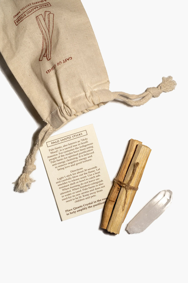 Palo Santo Sticks and Quartz Crystal in Pouch