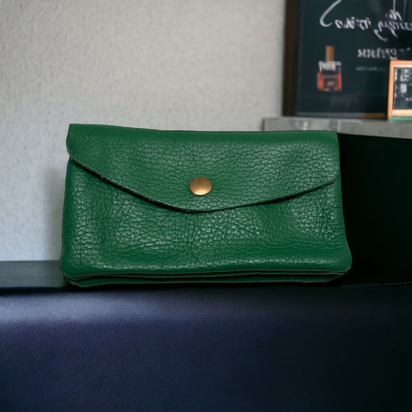 Wallet- Pebble Leather - Kelly Green