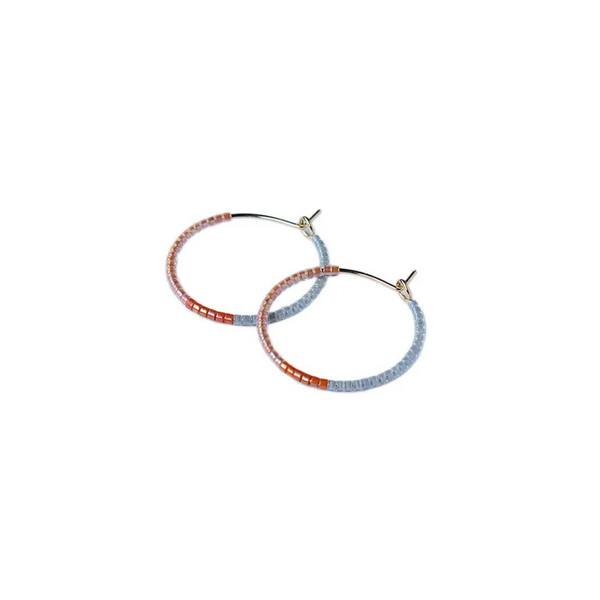 Small Color Field Hoops - Peach