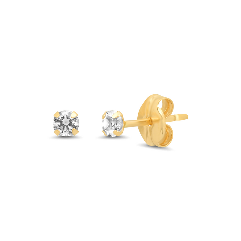 14K White Topaz Studs