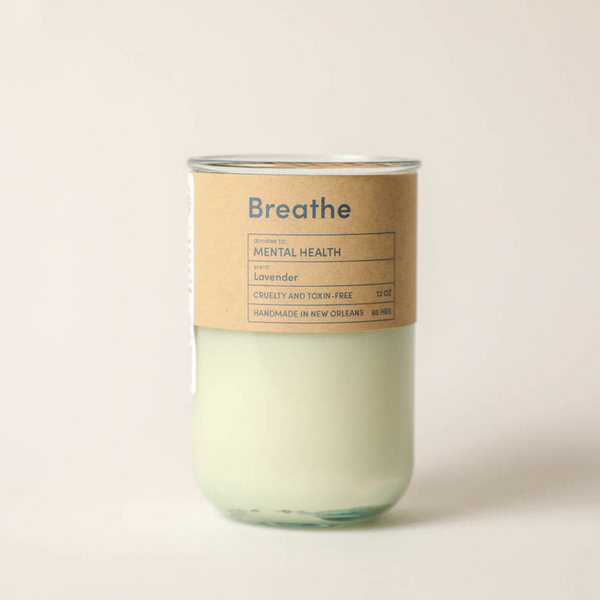 Breathe, Mental Health, Lavender Scented Candle