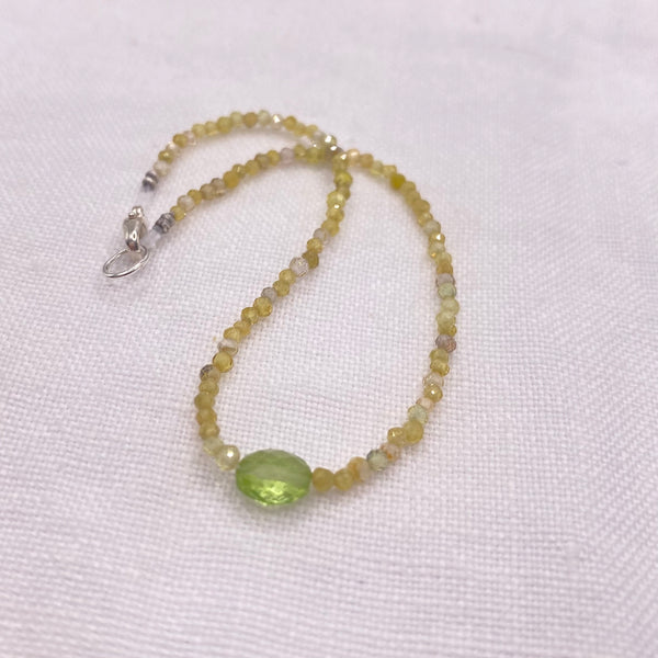 Bracelet with with Yellow Multi Gems, Peridot and Sterling Silver