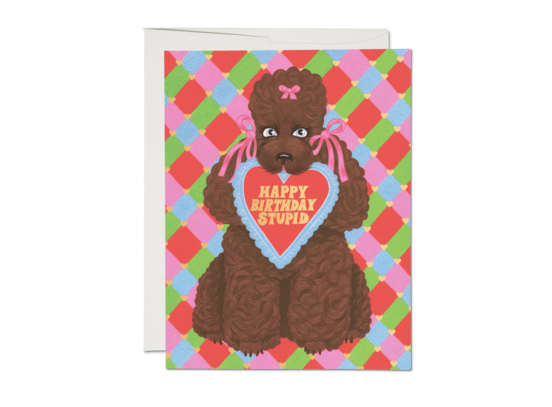 Birthday Poodle Foil Birthday Card