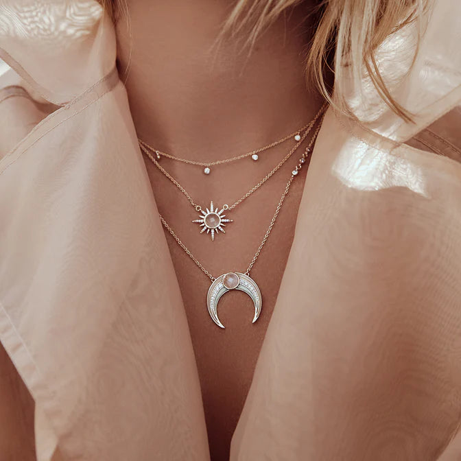 Gemstone Starburst Necklace - Chrysoprase