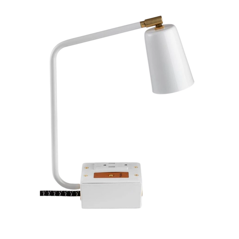 JAX Touch Smart Task Surge Protected USB Lamp - Aspen - White