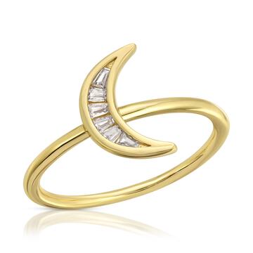 Crescent Baguette Ring