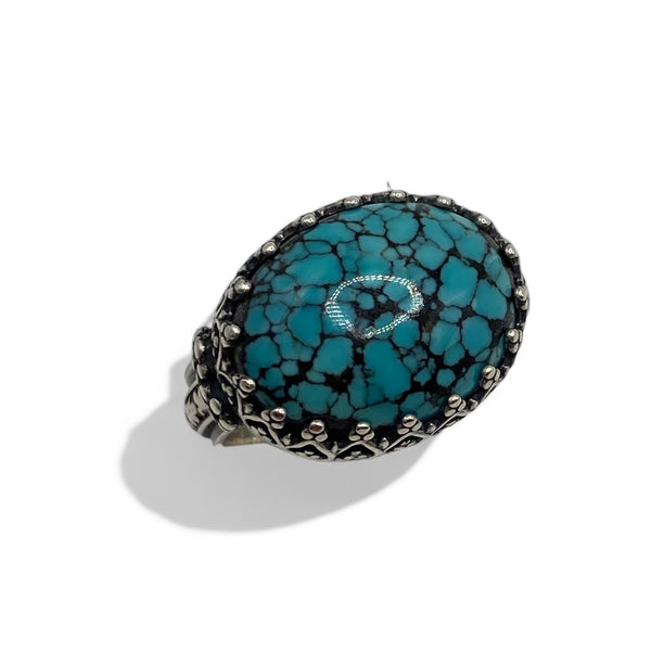 Oval Turquoise Ring - Size 6.5