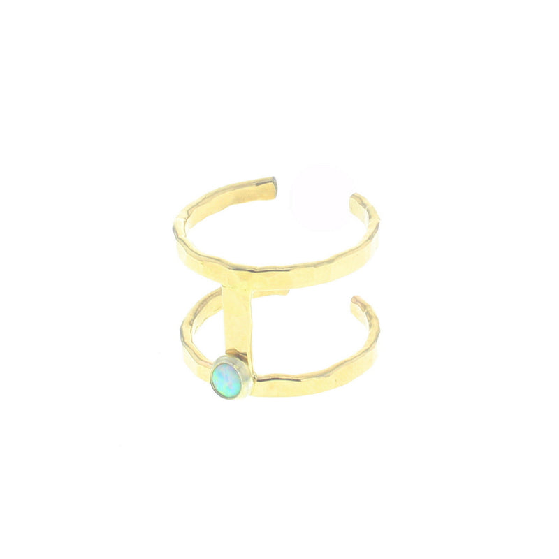 Gemini Ring with Opal - Gold