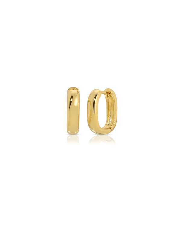 Daphnie Small Rectangular Hoop Earrings - Gold