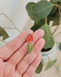 Red Tulip Enamel Pin