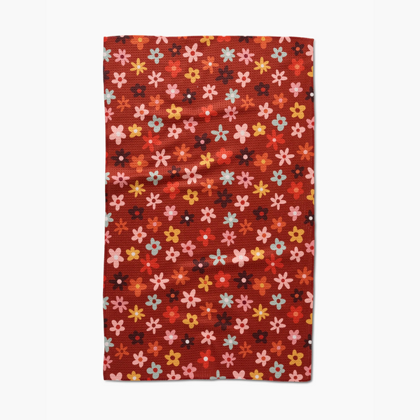 Geometry Kitchen Tea Towel - Field of Fall Daisies