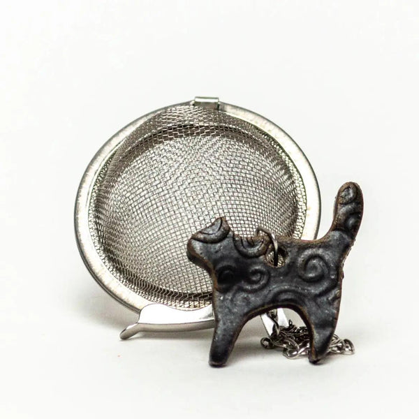 Ceramic Black Cat Charm Tea Ball Infuser