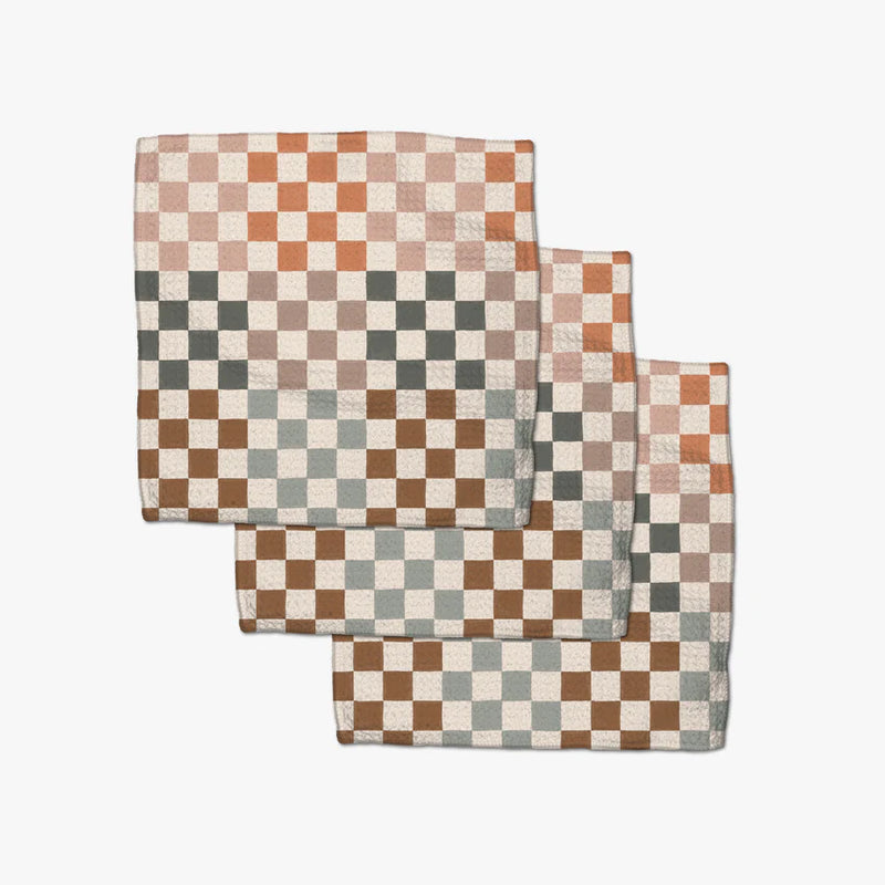 Autumn Checkers Dishcloth set/3