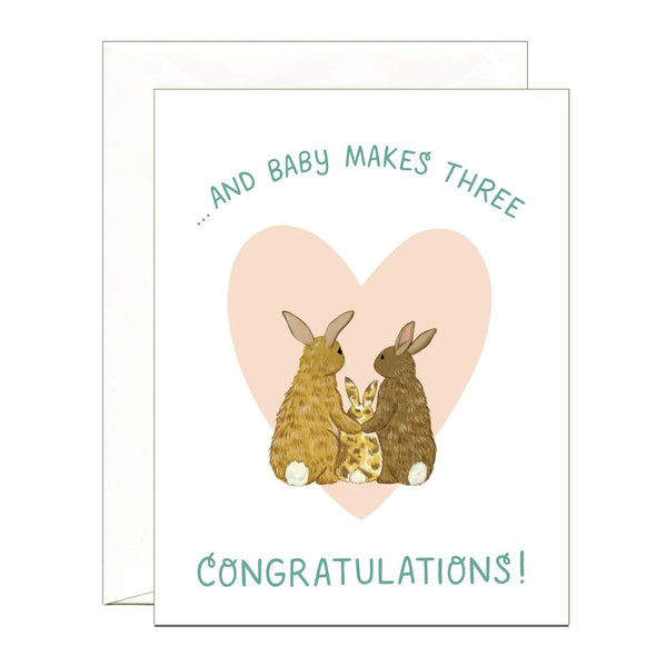 Bunny Makes Three Baby Card