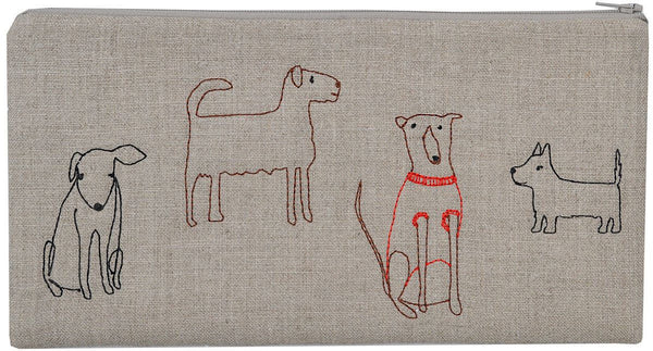 Dogs Linen Pouch - Large