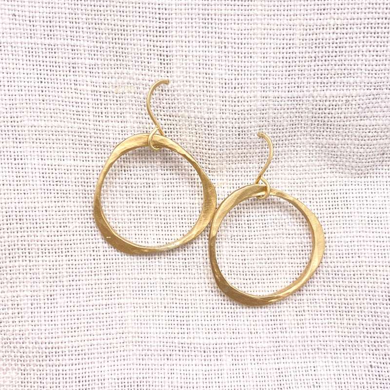 Small Brass Circle Earrings