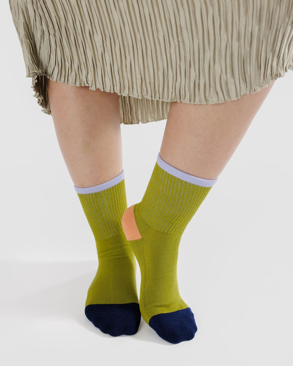 Ribbed Socks Unisex - Lemongrass