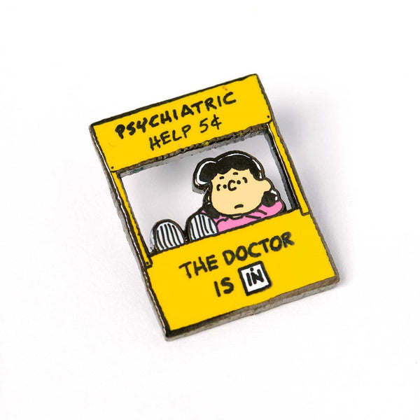 Lucy's Psychiatry Booth Peanuts Pin