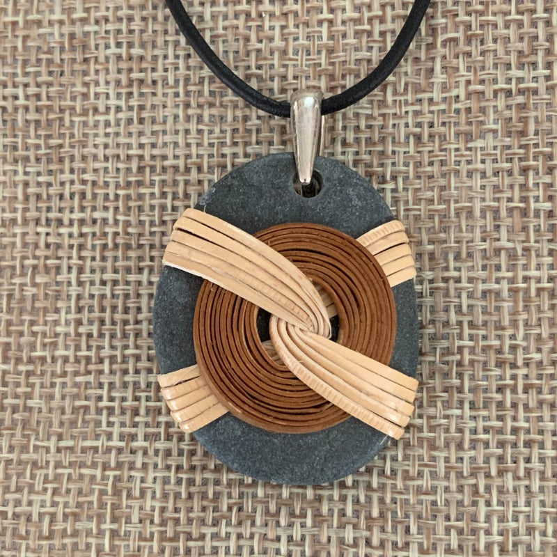 Coil Wrappedrockz Necklace - Rust