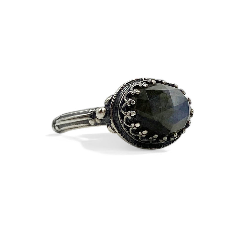 Oval Labradorite Ring - Size 6.5