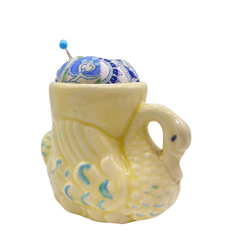 Yellow Swan Egg Cup Pin Cushion