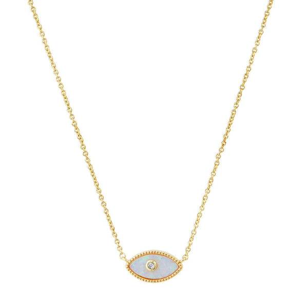 Opal Evil Eye Necklace - Gold