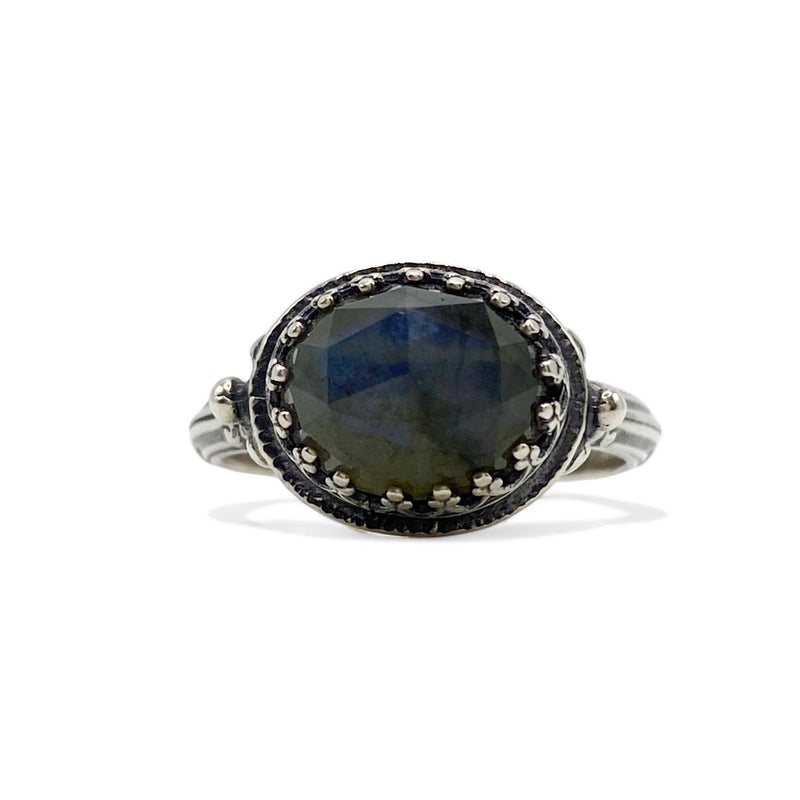 Oval Labradorite Ring - Size 6.5