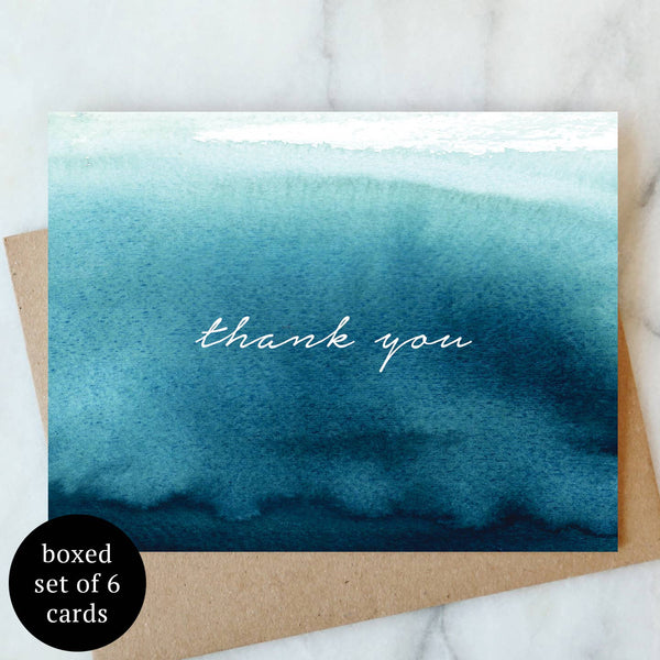 Water Thank You Greeting Card  - Box Set of 6