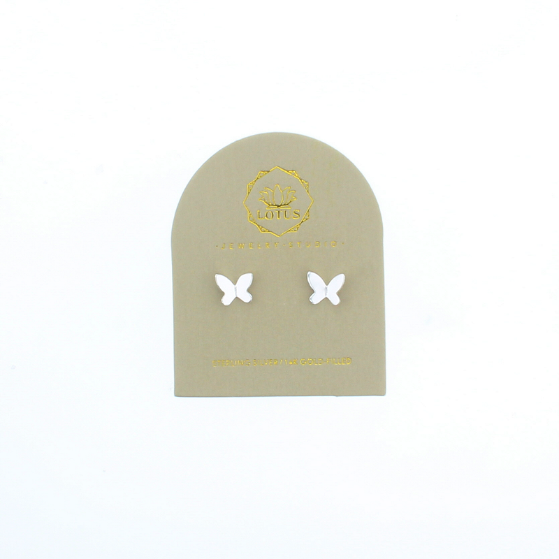 Sterling Butterfly Stud on Card