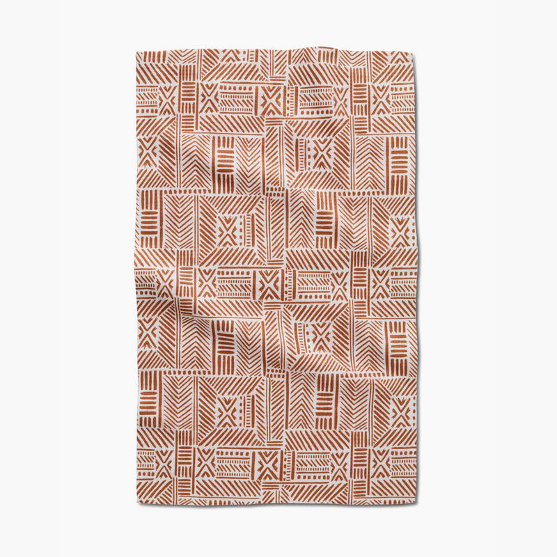 Geometry Kitchen Tea Towel - Mud Cloth Natural