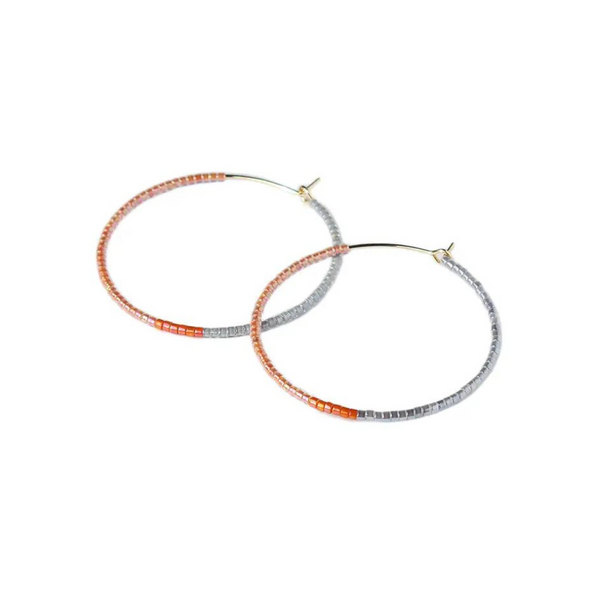 Large Color Field Hoops - Peach