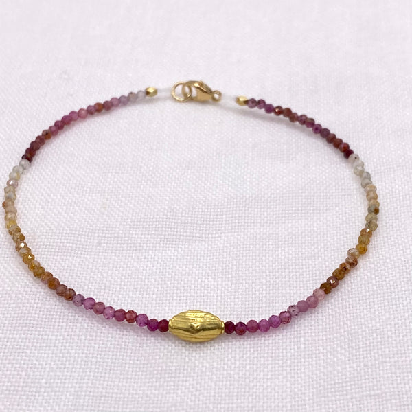 Bracelet with Red Sapphire and 18 Karat Gold