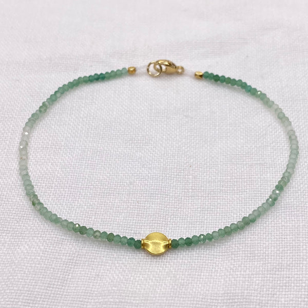 Bracelet with Aventurine and 18 Karat Gold