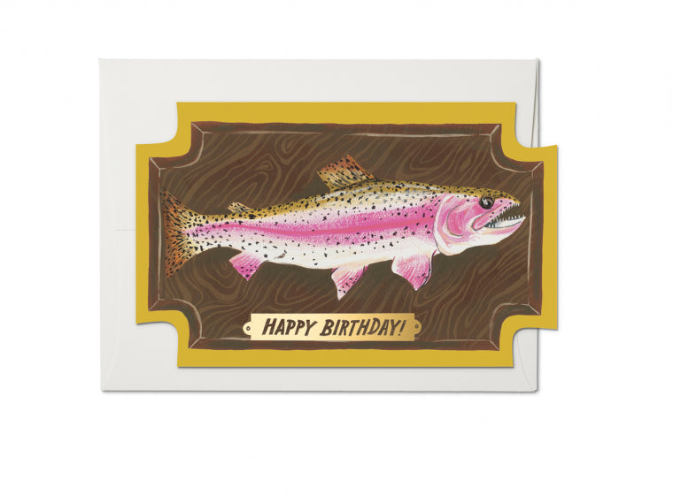 Mounted Fish Die Cut Birthday Card
