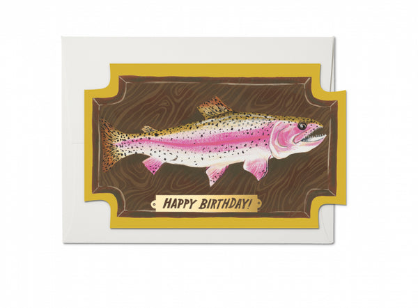 Mounted Fish Die Cut Birthday Card