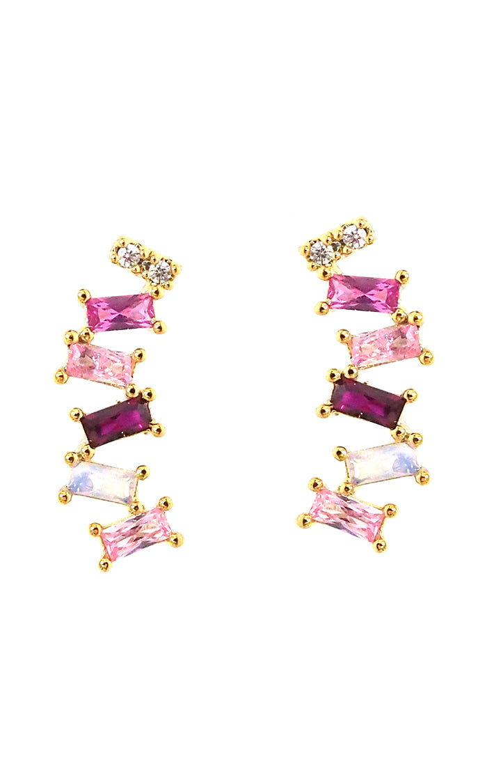 Climbers with CZ Accents - Pink