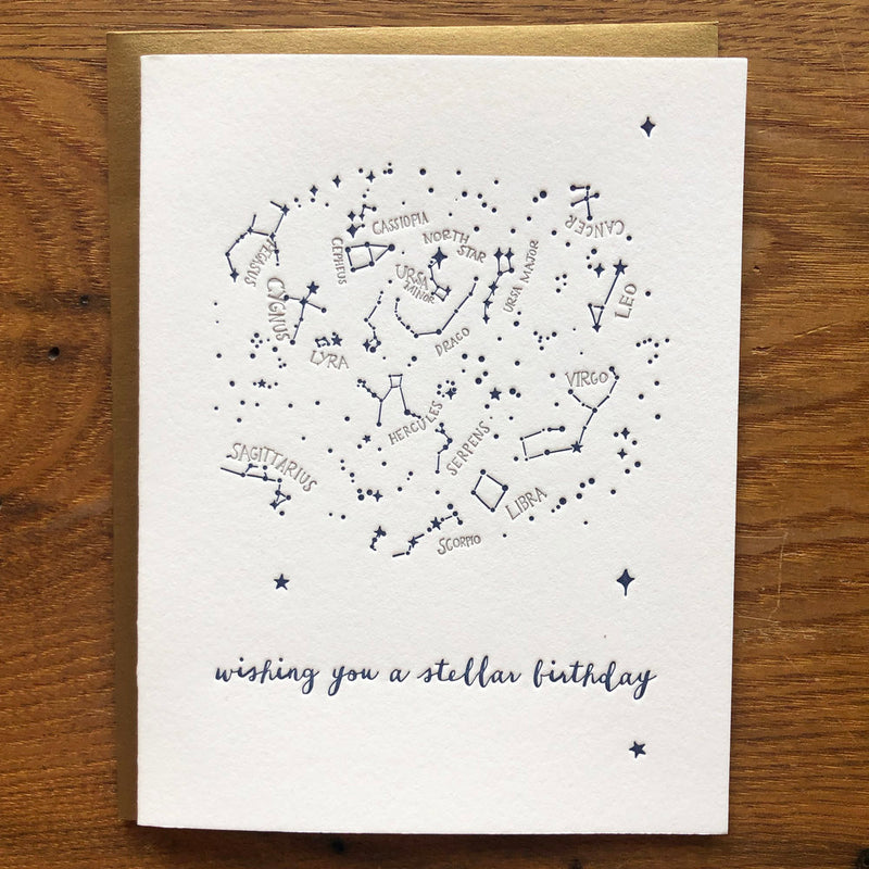Stellar Letterpress Birthday Card