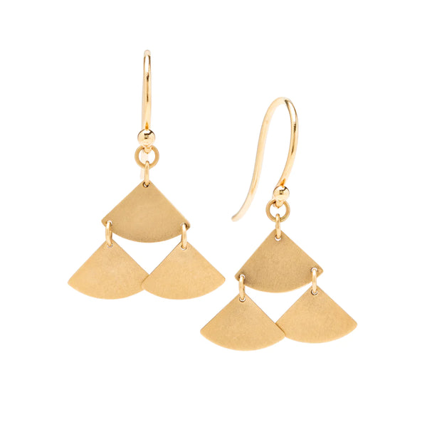 Gingko Bold Tiered Drop Earrings- 14 Karat Gold