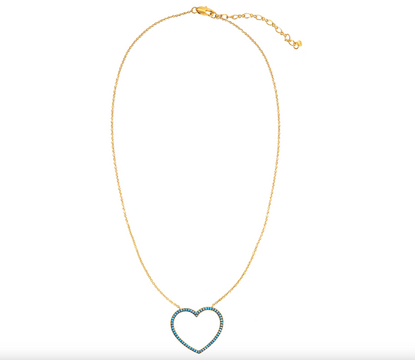 Oversized Heart Necklace - Turquoise