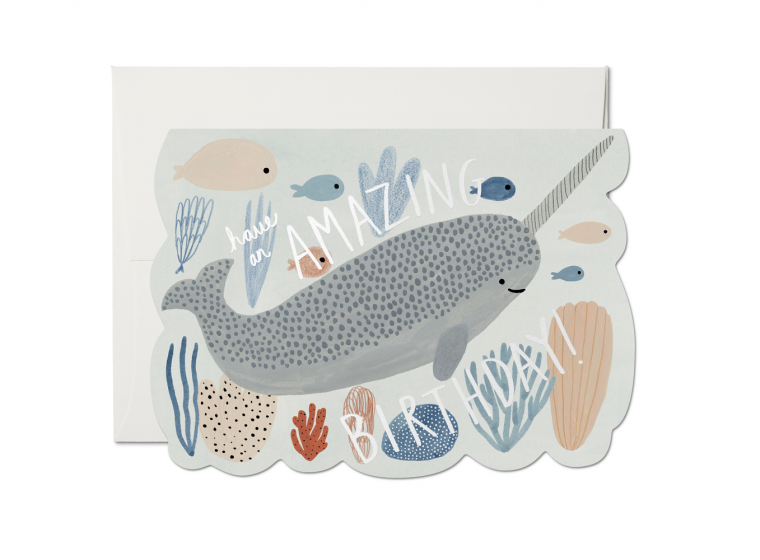 Narwhal Birthday Foil Card