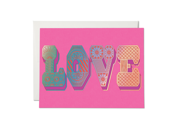 Love Typography Greeting Card