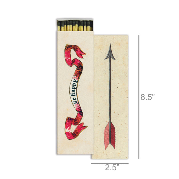 Homart Fireplace Matches - Be Happy & Arrow Red